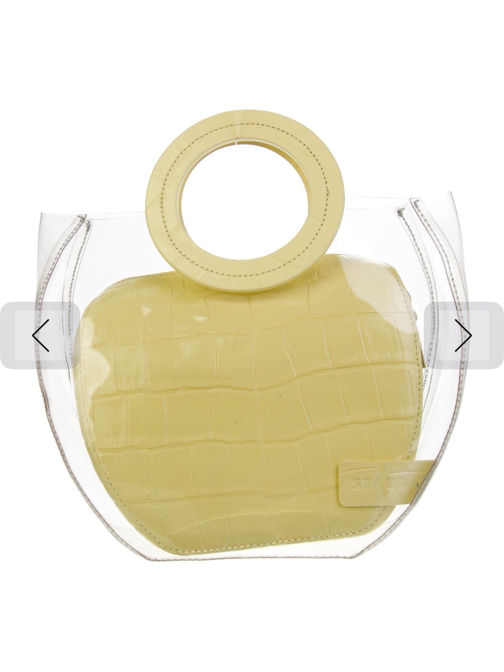 STAUD Yellow Clear Tote with Circular Handle